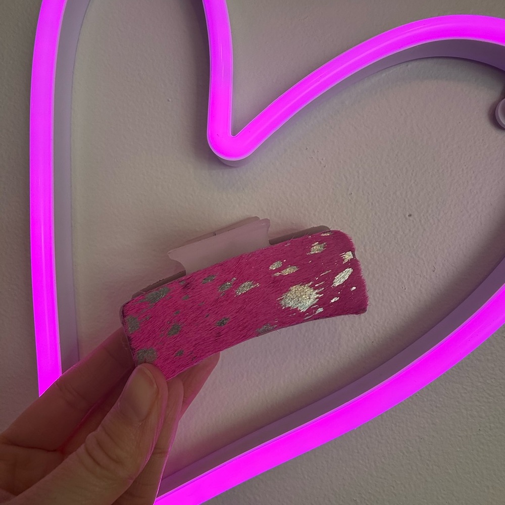 Pink Metallic Accent Hair Clip - Women's Accessory